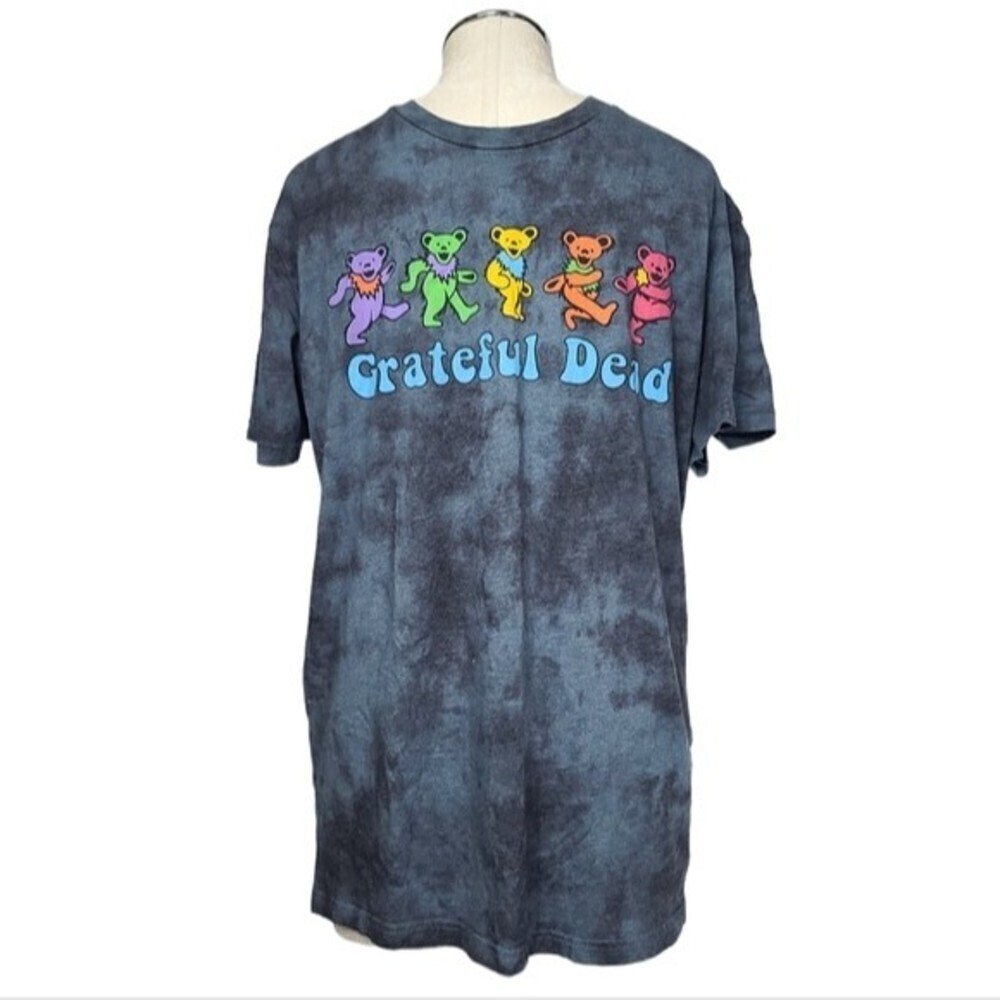 Grateful Dead Crewneck Tie Dye Print Colorful Bear Print Short Sleeve Shirt M